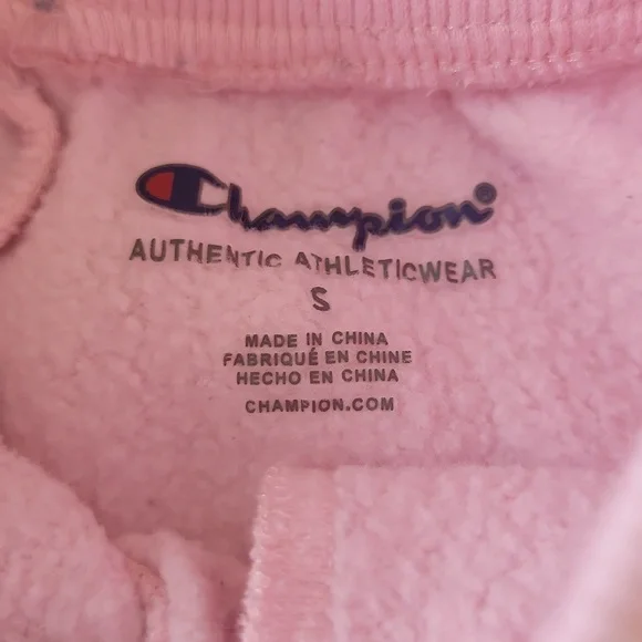 Champion Joggers Sweatpants Graphic Logo Elastic Waist Front Pockets Pink Small - Picture 4 of 16